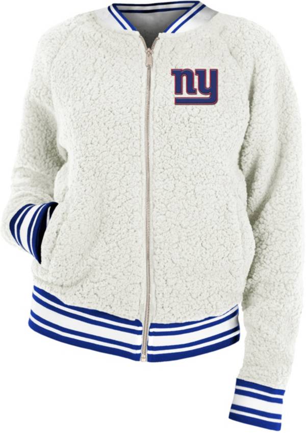 New Era Women's New York Giants Sherpa White Full-Zip Jacket