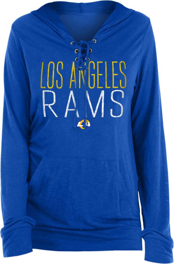 New Era Women's Los Angeles Rams Lace Hood Navy Long Sleeve T-Shirt