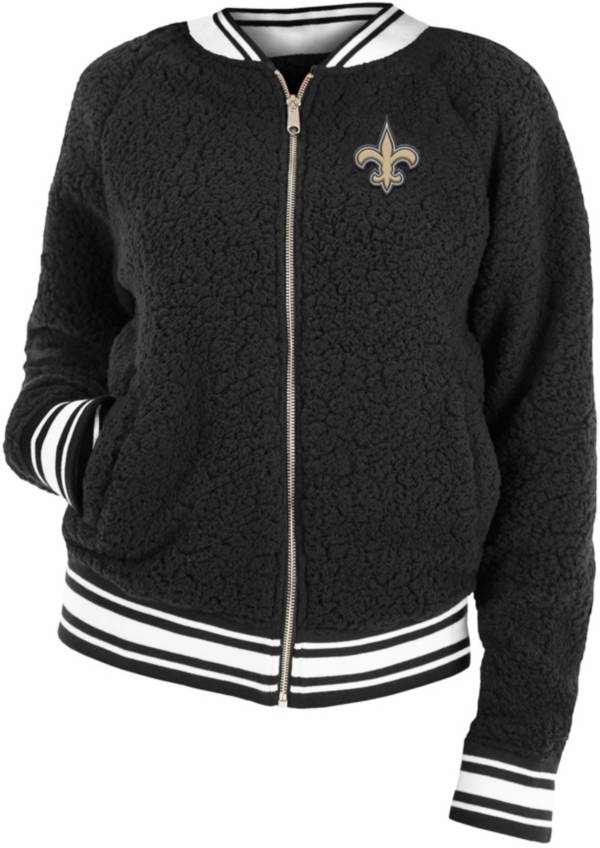 New Era Women's New Orleans Saints Sherpa Black Full-Zip Jacket