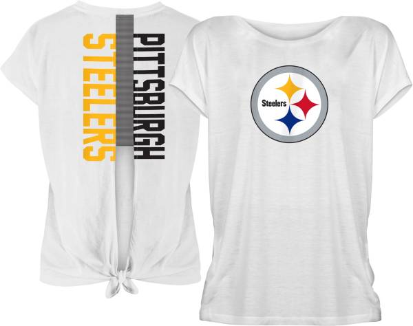 New Era Women's Pittsburgh Steelers Split Back White T-Shirt