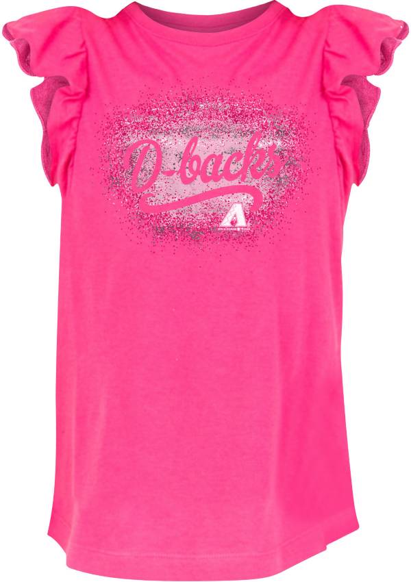 New Era Youth Girls' Arizona Diamondbacks Pink Ruffle T-Shirt