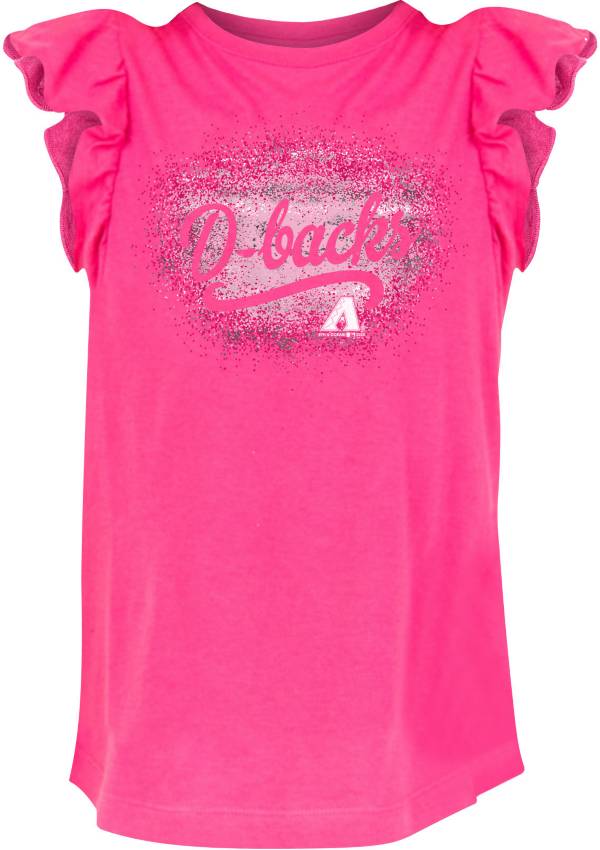 New Era Youth Girls' Arizona Diamondbacks Pink Ruffle T-Shirt product image
