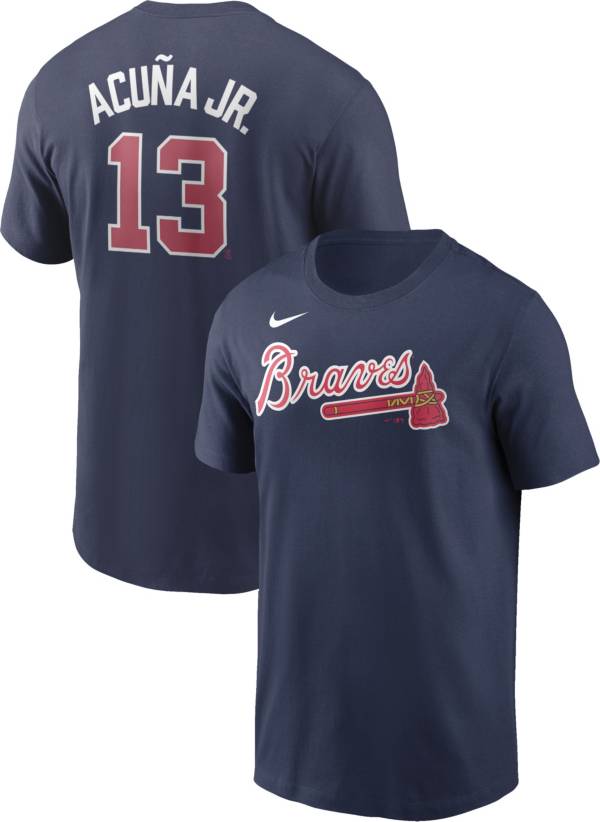 Nike Men's Atlanta Braves Ronald Acuna Jr. #13 Navy T-Shirt