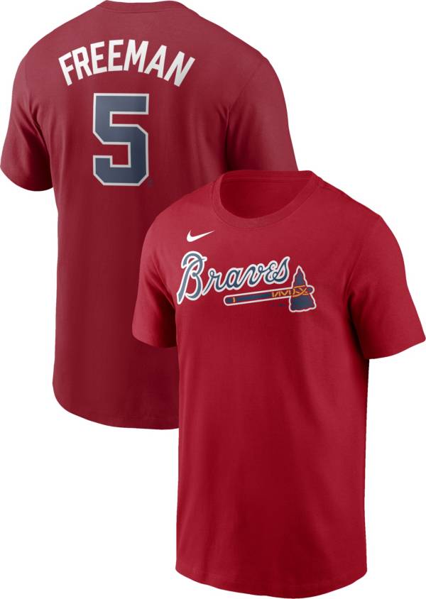 Nike Men's Atlanta Braves Freddie Freeman #5 Red T-Shirt