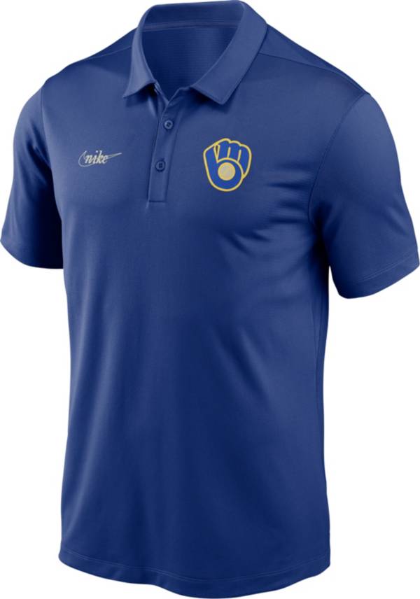 Nike Men's Milwaukee Brewers Blue Cooperstown Vintage Dri-FIT Franchise Polo product image