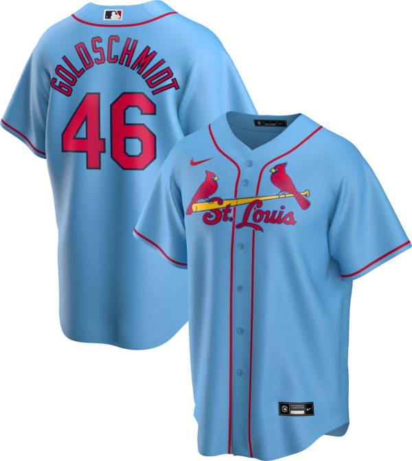 Nike Men's Replica St. Louis Cardinals Paul Goldschmidt #46 Blue Cool Base Jersey