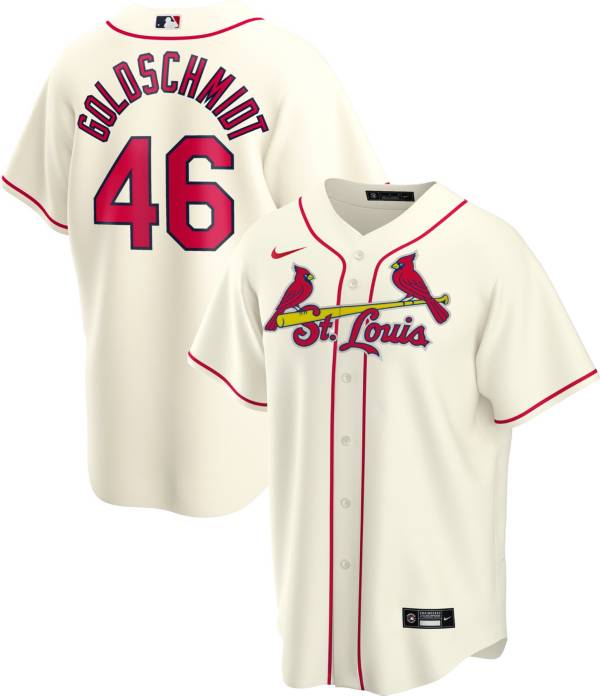 Nike Men's Replica St. Louis Cardinals Paul Goldschmidt #46 Cream Cool Base Jersey