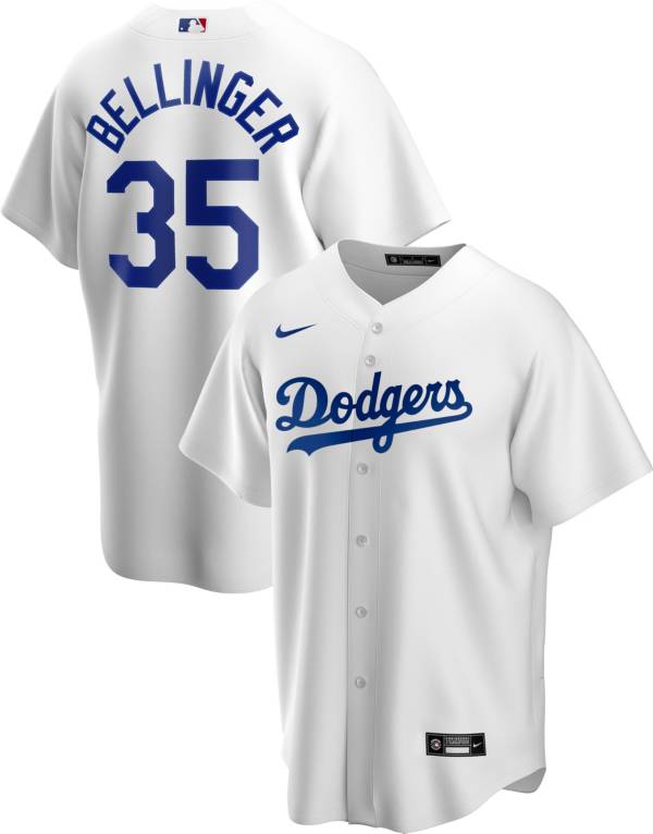 Nike Men's Replica Los Angeles Dodgers Cody Bellinger #35 White Cool Base Jersey