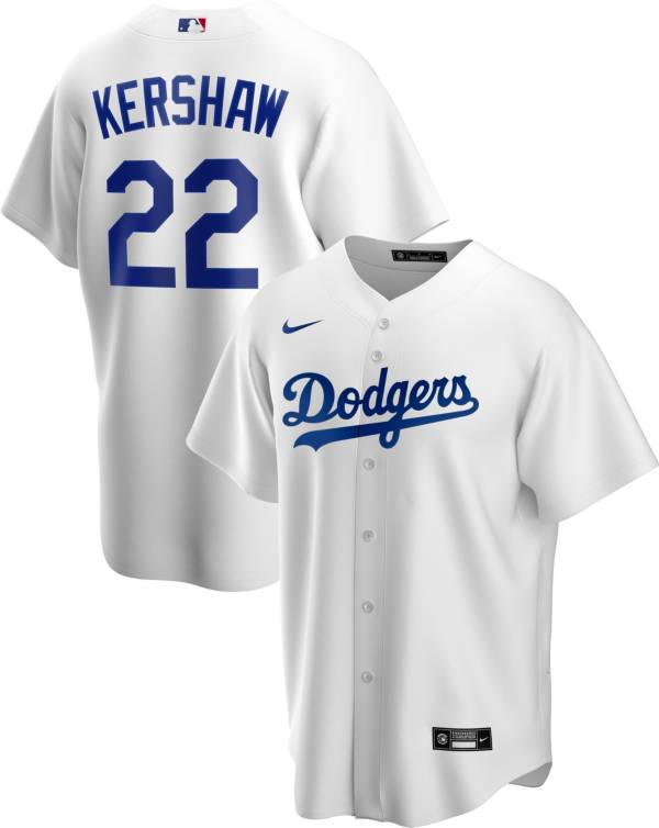 Nike Men's Replica Los Angeles Dodgers Clayton Kershaw #22 White Cool Base Jersey