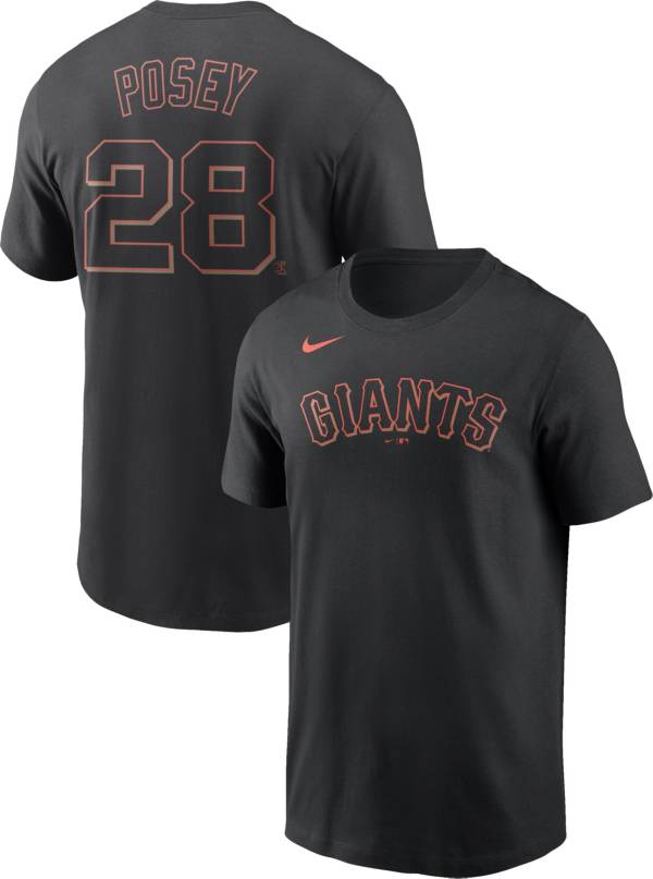 Nike Men's San Francisco Giants Buster Posey #28 Black T-Shirt