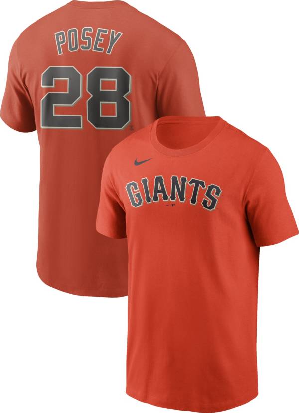 Nike Men's San Francisco Giants Buster Posey #28 Orange T-Shirt