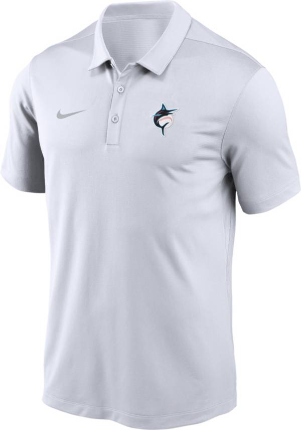 Nike Men's Miami Marlins White Dri-FIT Franchise Polo