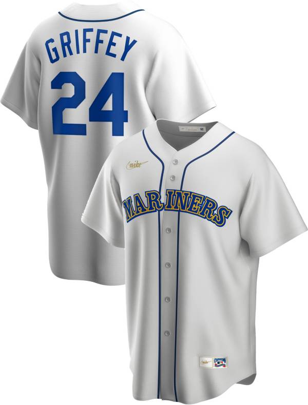 Nike Men's Seattle Mariners Ken Griffey Jr. #24 White Cooperstown V-Neck Pullover Jersey