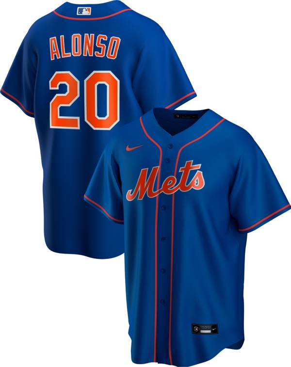 Nike Men's Replica New York Mets Pete Alonso #20 Blue Cool Base Jersey