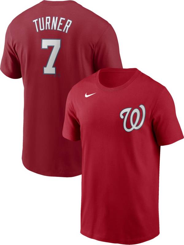 Nike Men's Washington Nationals Trea Turner #7 Red T-Shirt