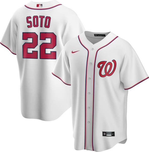 Nike Men's Replica Washington Nationals Juan Soto #22 White Cool Base Jersey