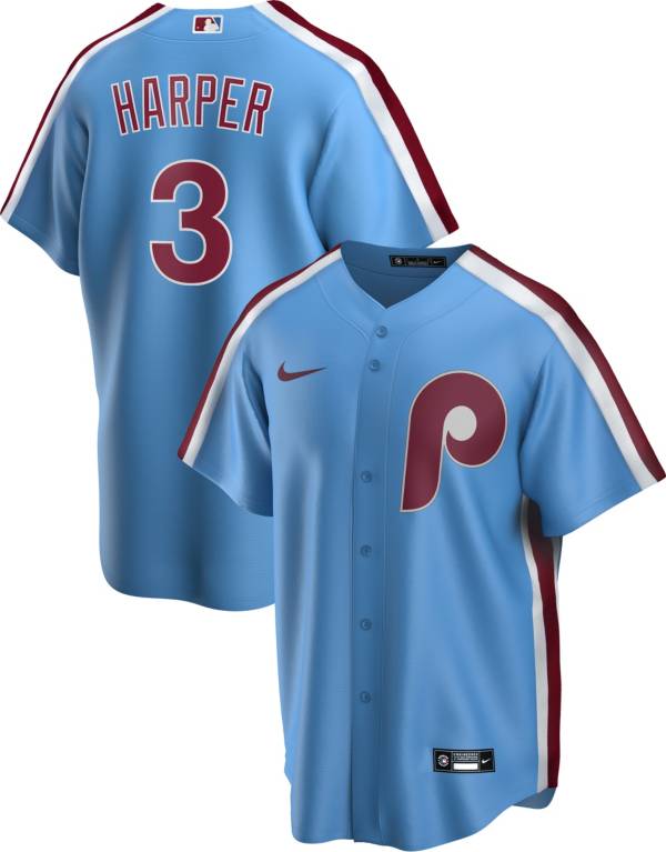 Nike Men's Replica Philadelphia Phillies Bryce Harper #3 Blue Cool Base Jersey