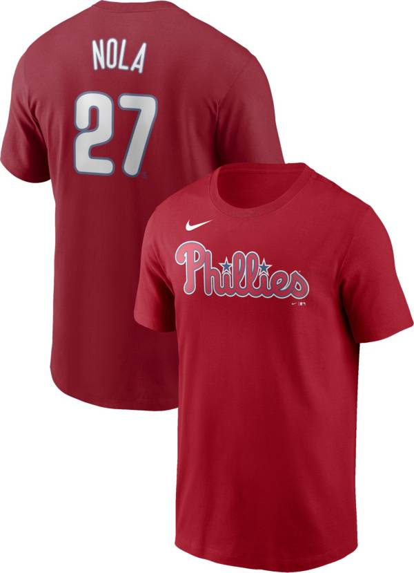 Nike Men's Philadelphia Phillies Aaron Nola #27 Red T-Shirt