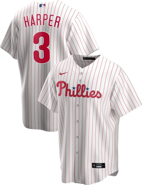 Nike Men's Replica Philadelphia Phillies Bryce Harper #3 White Cool Base Jersey