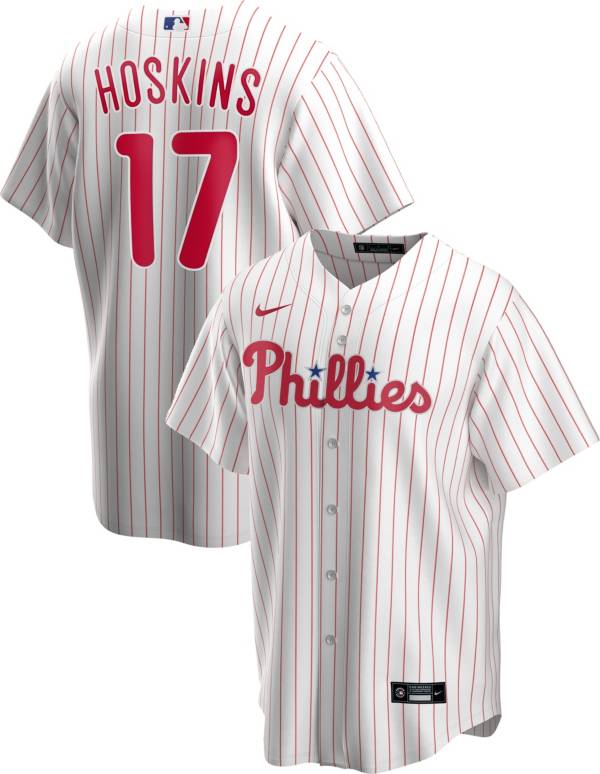 Nike Men's Replica Philadelphia Phillies Rhys Hoskins #17 White Cool Base Jersey