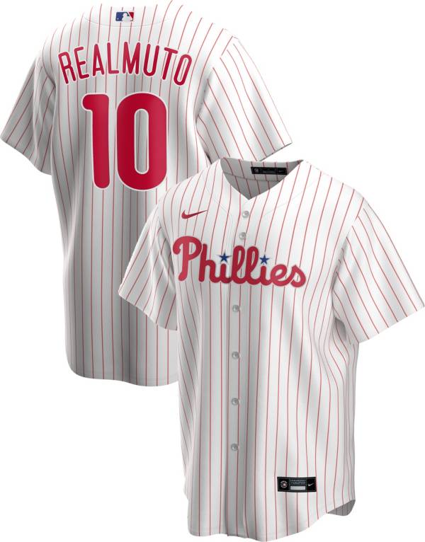 Nike Men's Replica Philadelphia Phillies J.T. Realmuto #10 White Cool Base Jersey