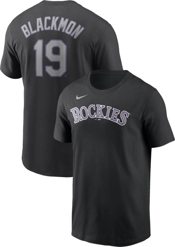 Nike Men's Colorado Rockies Charlie Blackmon #19 Black T-Shirt