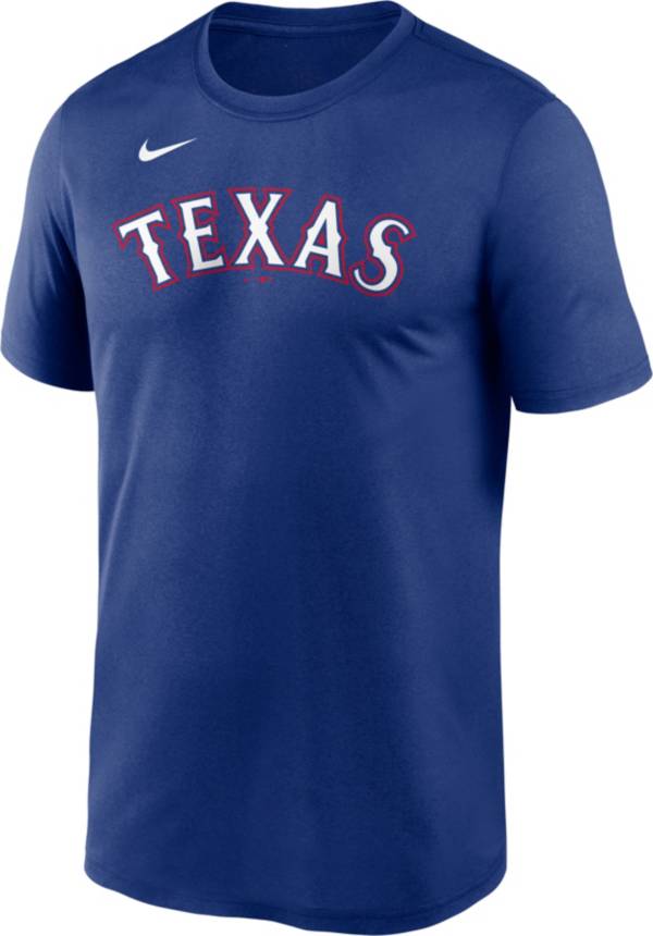 Nike Men's Texas Rangers Blue Wordmark Legend Dri-FIT T-Shirt