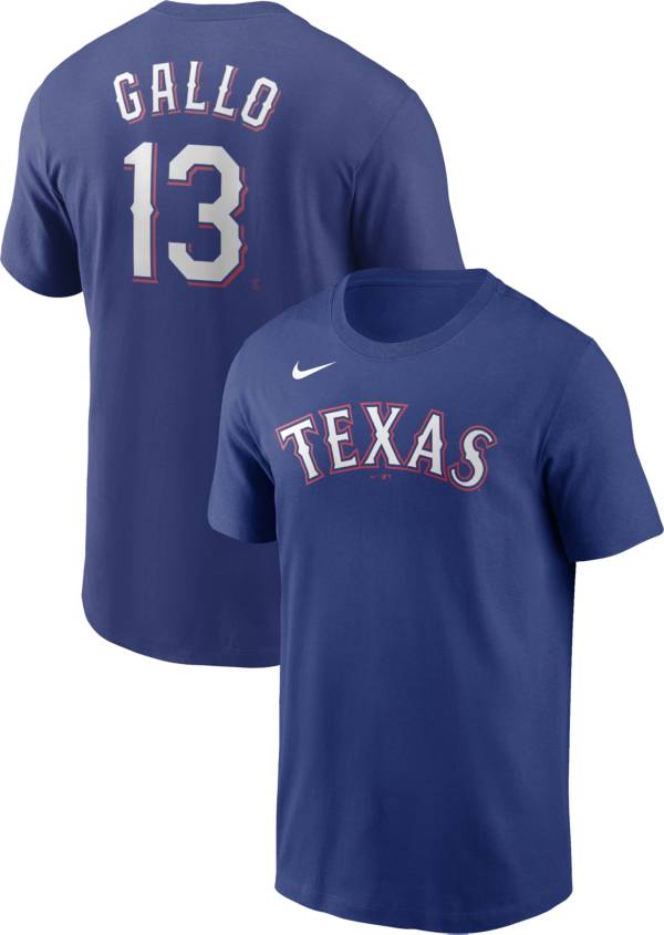 Nike Men's Texas Rangers Joey Gallo #13 Blue T-Shirt