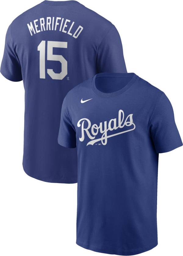 Nike Men's Kansas City Royals Whit Merrifield #15 Blue T-Shirt