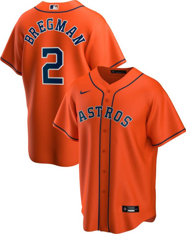Nike Men's Replica Houston Astros Alex Bregman #2 Orange Cool Base Jersey product image