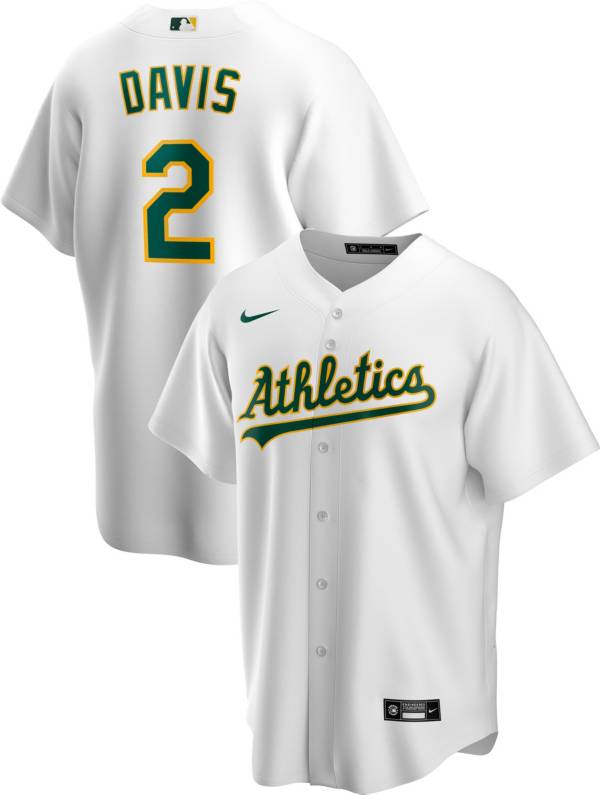 Nike Men's Replica Oakland Athletics Khris Davis #2 White Cool Base Jersey