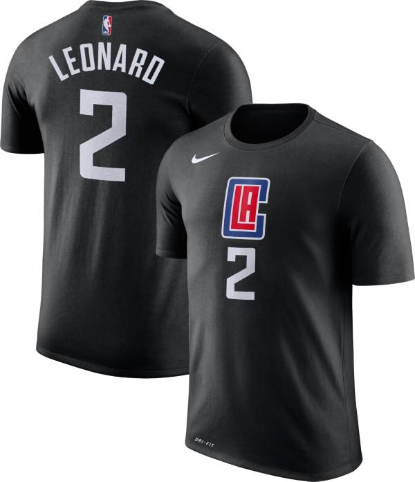Nike Men's Los Angeles Clippers Kawhi Leonard #2 Dri-FIT Statement Black T-Shirt