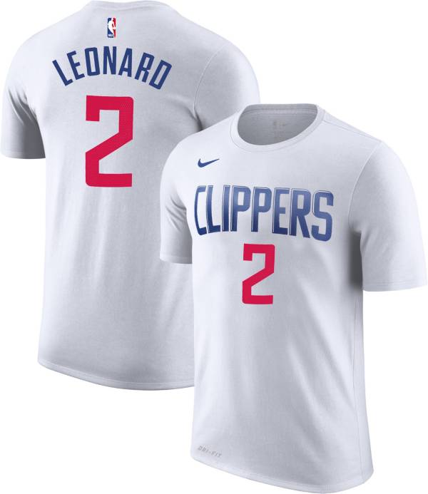 Nike Men's Los Angeles Clippers Kawhi Leonard #2 Dri-FIT White T-Shirt Nike Men's Los Angeles Clippers Kawhi Leonard #2 Dri-FIT White T-Shirt