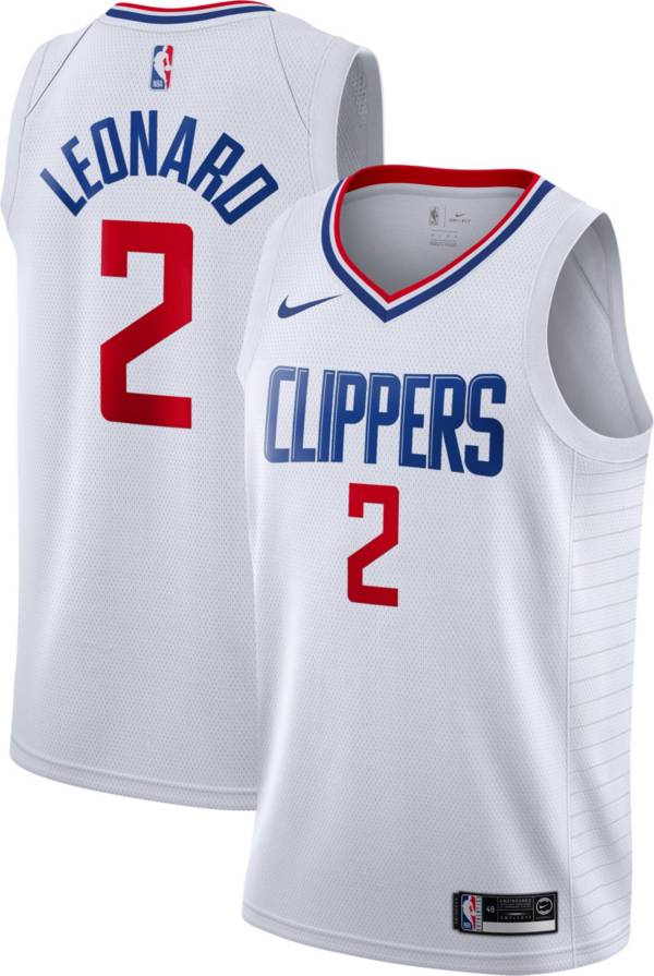 Nike Men's Los Angeles Clippers Kawhi Leonard #2 White Dri-FIT Swingman Jersey