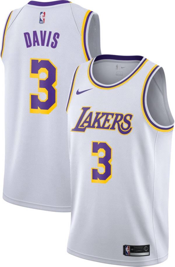 Nike Men's Los Angeles Lakers Anthony Davis #3 White Dri-FIT Swingman Jersey