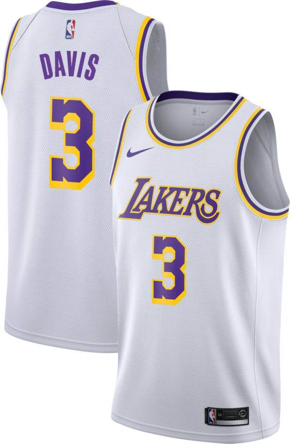 New Los Angeles Lakers #3 Anthony Davis Swingman Basketball Jersey Yellow 