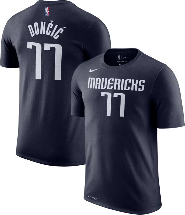 Nike Men's Dallas Mavericks Luka Doncic #77 Dri-FIT Statement Navy T-Shirt