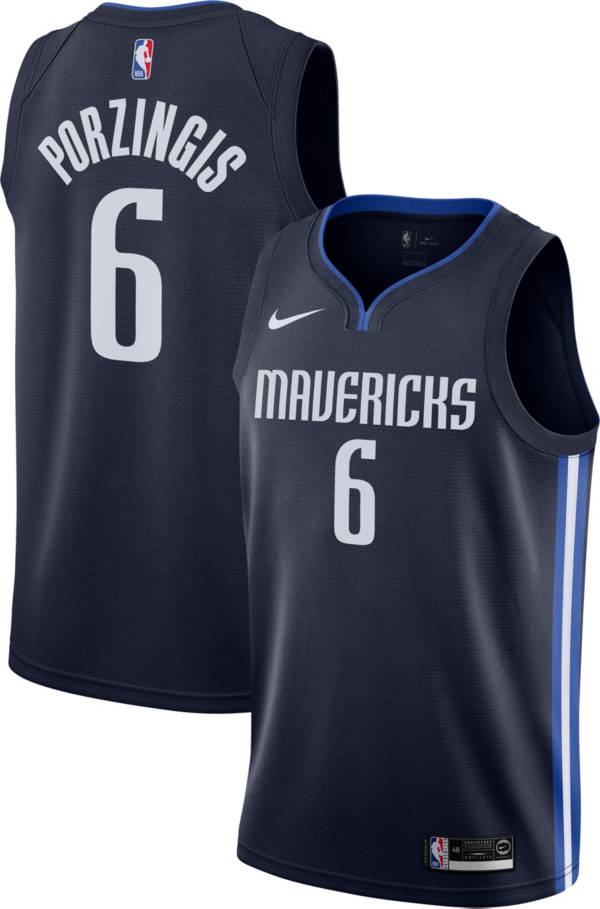 Nike Men's Dallas Mavericks Kristaps Porzingis #6 Navy Dri-FIT Statement Swingman Jersey product image
