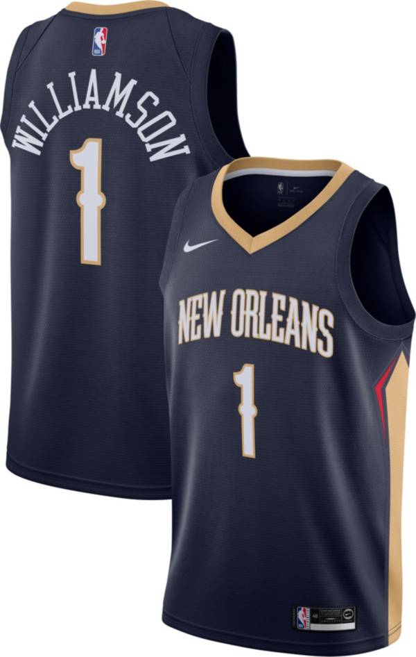 Nike Men's New Orleans Pelicans Zion Williamson #1 Navy Dri-FIT Swingman Jersey