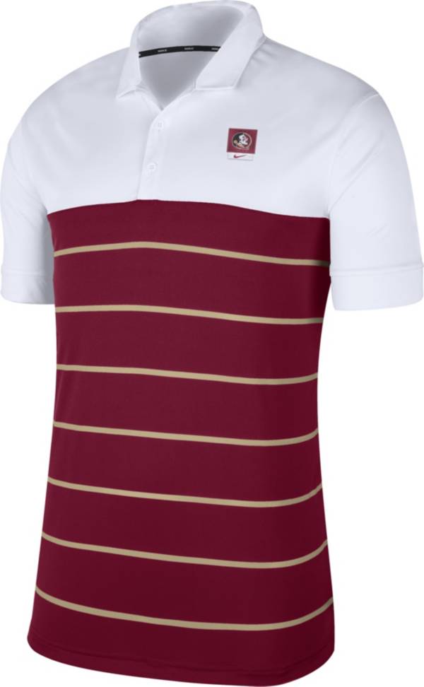 Nike Men's Florida State Seminoles White/Garnet Striped Polo