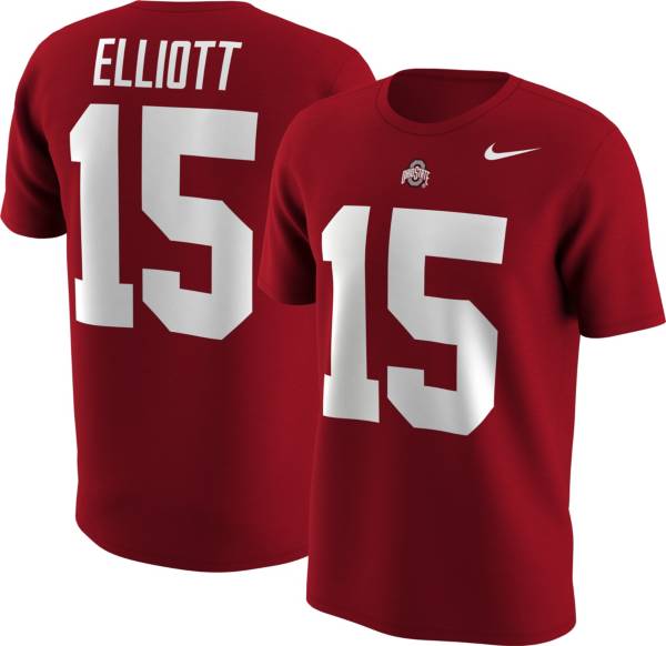Nike Men's Ohio State Buckeyes Ezekiel Elliott #15 Scarlet Football Jersey T-Shirt