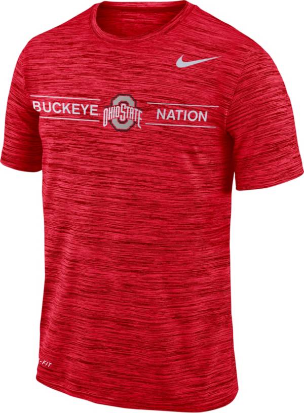 Nike Men's Ohio State Buckeyes Scarlet Velocity ‘Buckeye Nation' Football T-Shirt