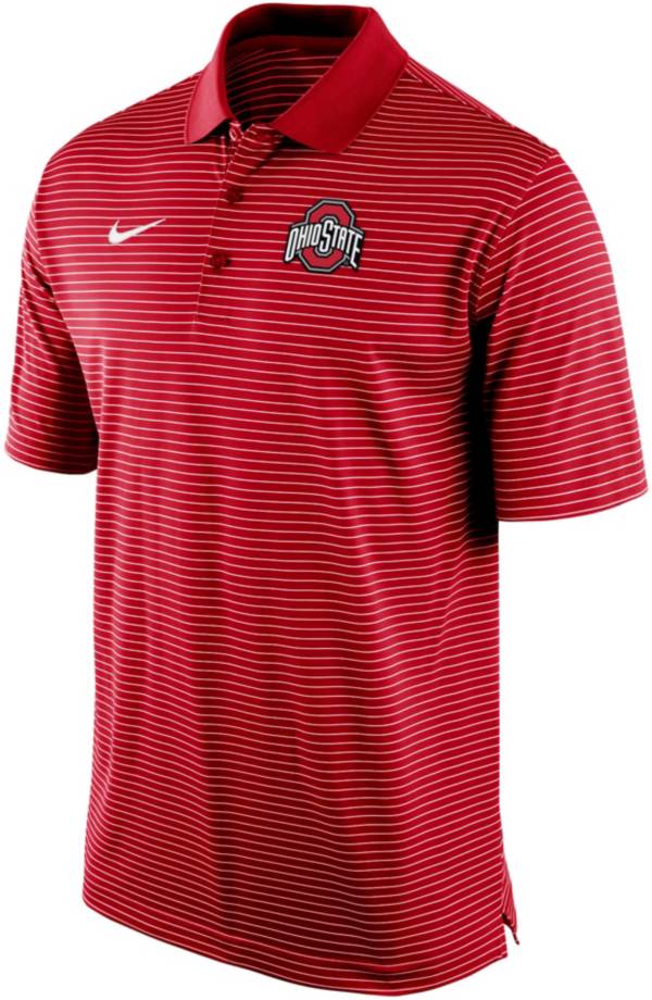 Nike Men's Ohio State Buckeyes Scarlet Stadium Striped Polo