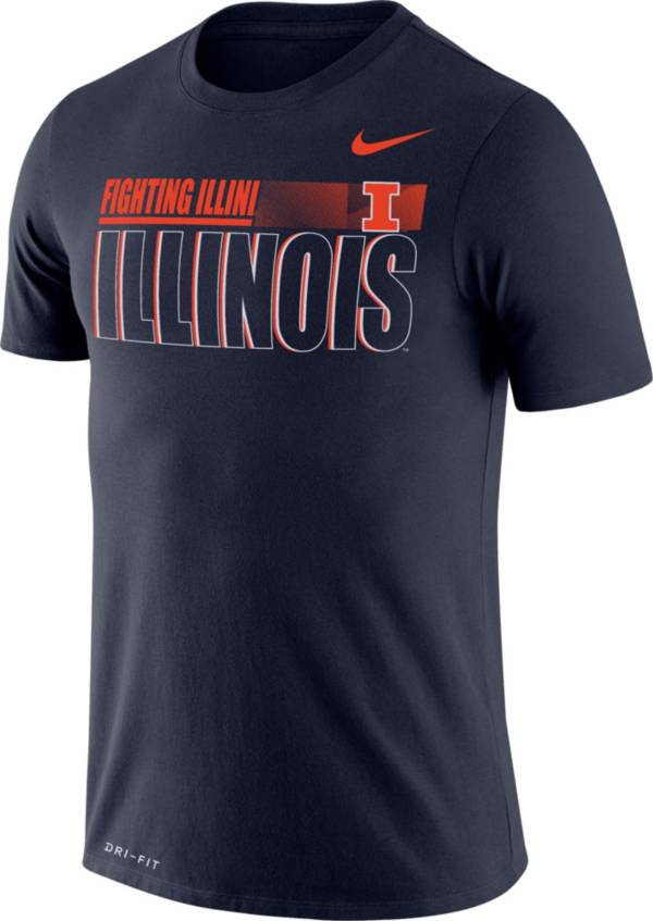 Nike Men's Illinois Fighting Illini Blue Legend Team Issue Football T-Shirt