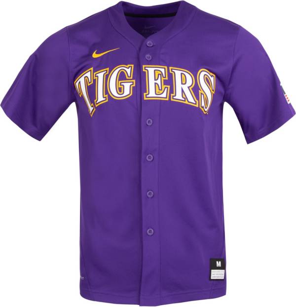 Nike Men's LSU Tigers Purple Full Button Replica Baseball Jersey product image