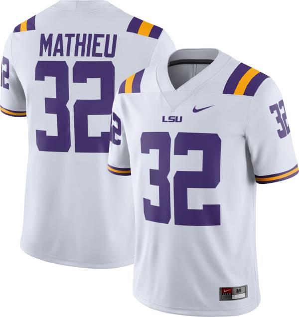 Nike Men's Tyrann Mathieu LSU Tigers #32 Dri-FIT Game Football White Jersey