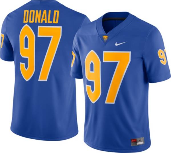 Nike Men's Aaron Donald Pitt Panthers #97 Blue Dri-FIT Game Football Jersey