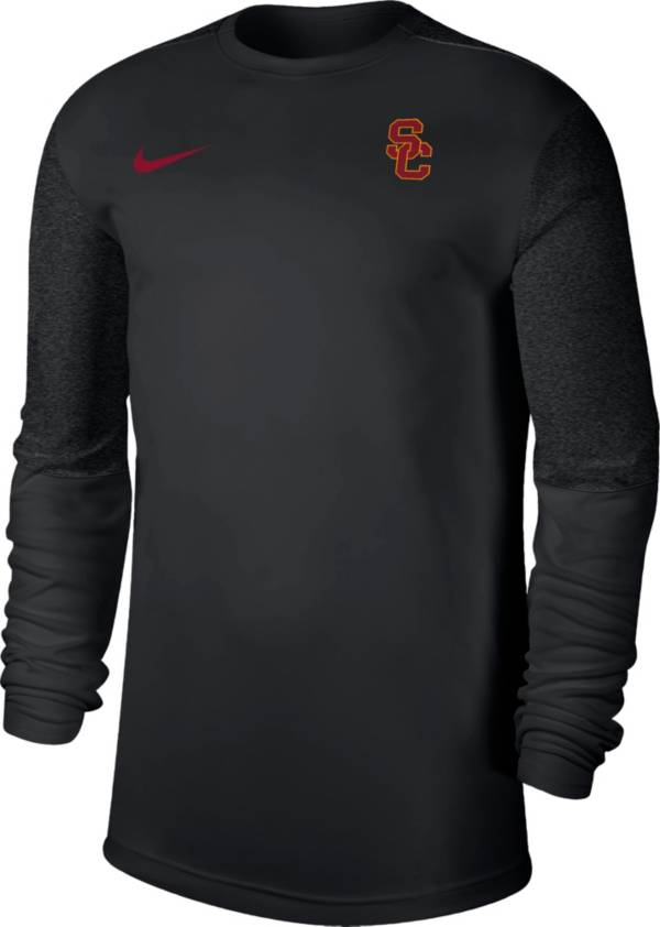 Nike Men's USC Trojans Top Coach UV Football Long Sleeve Black T-Shirt