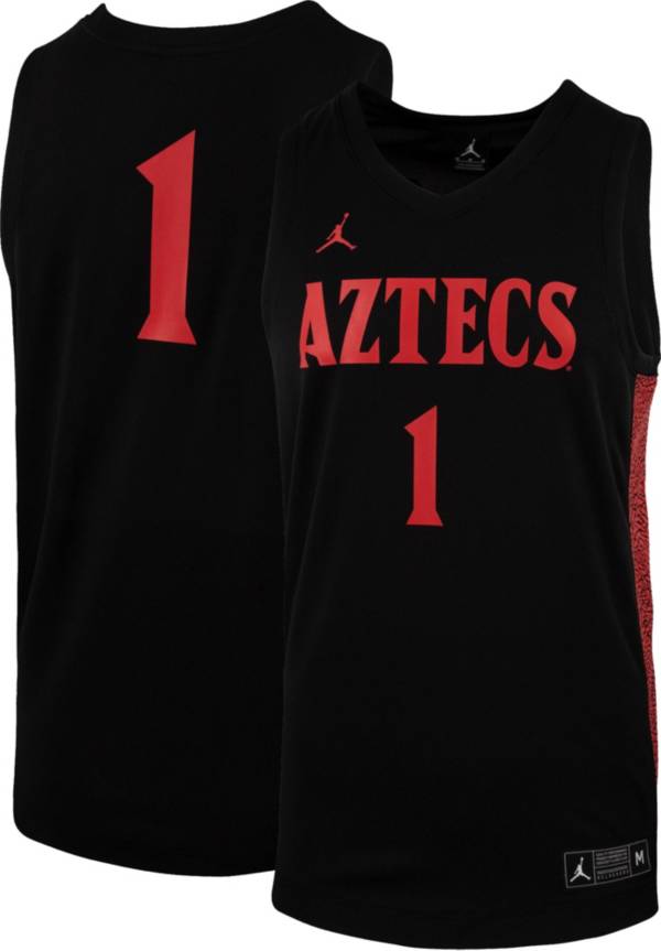 Jordan Men's San Diego State Aztecs #1 Replica Basketball Black Jersey