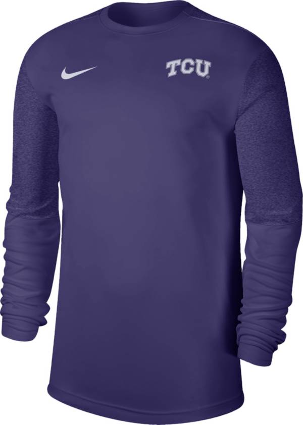 Nike Men's TCU Horned Frogs Purple Top Coach UV Football Long Sleeve T-Shirt